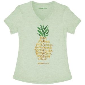 JUST REDUCED! "Pineapple" Grace & Truth S/S Pistachio Fashion T